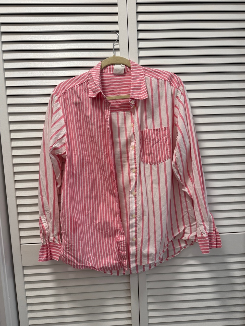 GAP big shirt pink striped button down